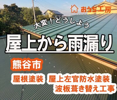 熊谷市の屋根塗装・屋上左官防水工事・波板葺き替え工事！